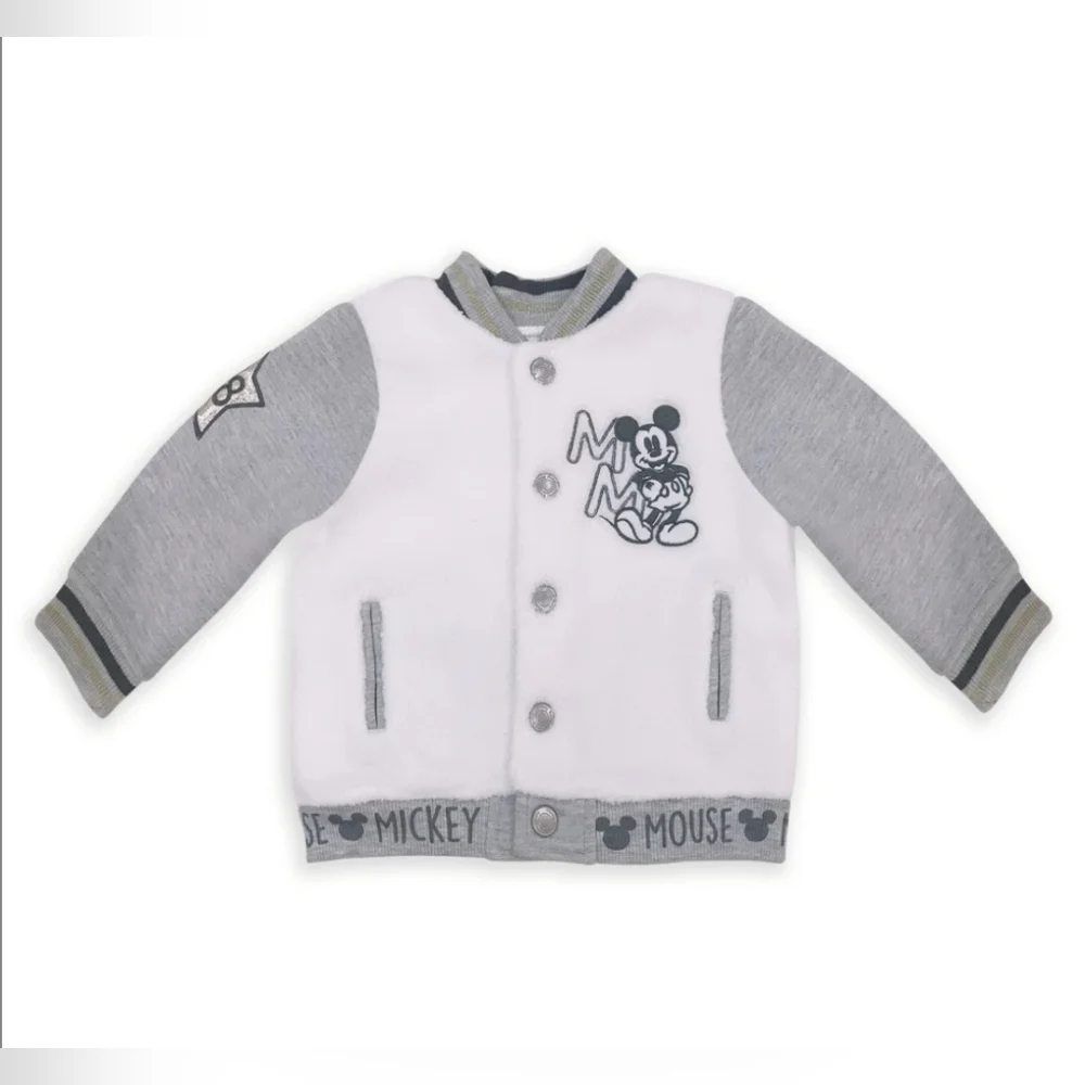 Disney Baby Mickey Mouse Bomber Jacket Sherpa Varsity Sz 12-18M - Picture 3 of 12